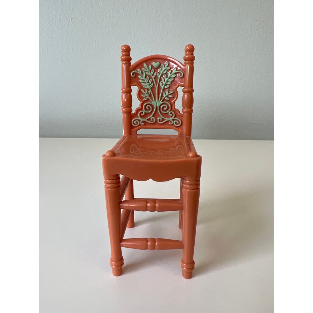 Loving Family Kitchen Island Tall Chairs Brown Dollhouse 2004 Fisher-Price